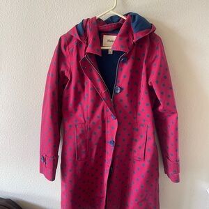Hatley Blue and Red Polka Dot Coat